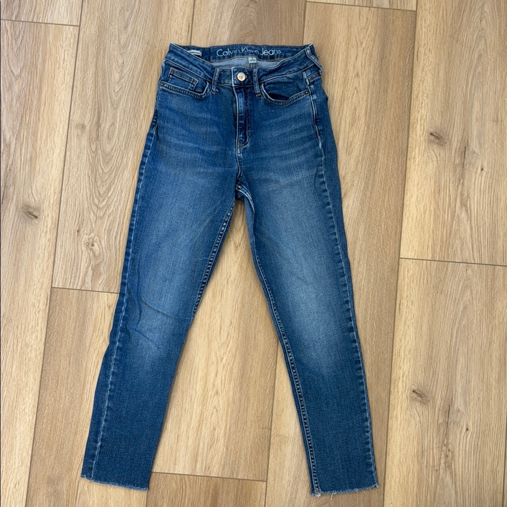 Calvin Klein Blue High Rise Ankle Skinny Jeans Sz 4